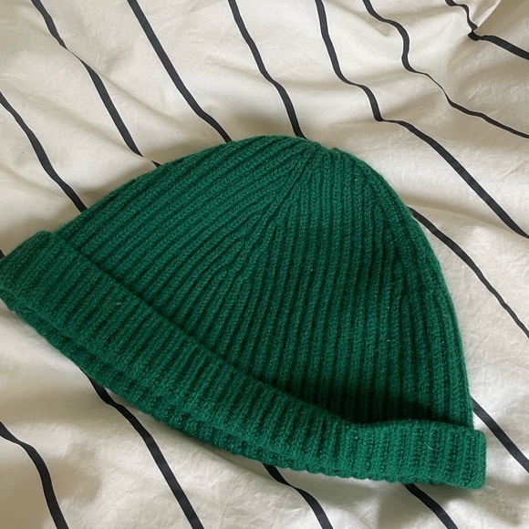 The Row 100% Cashmere Fisherman Beanie in Green - Picture 2 of 3